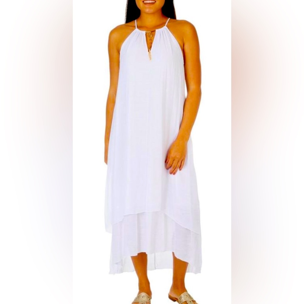 White MLle Gabriel dress with waist string beautiful dress